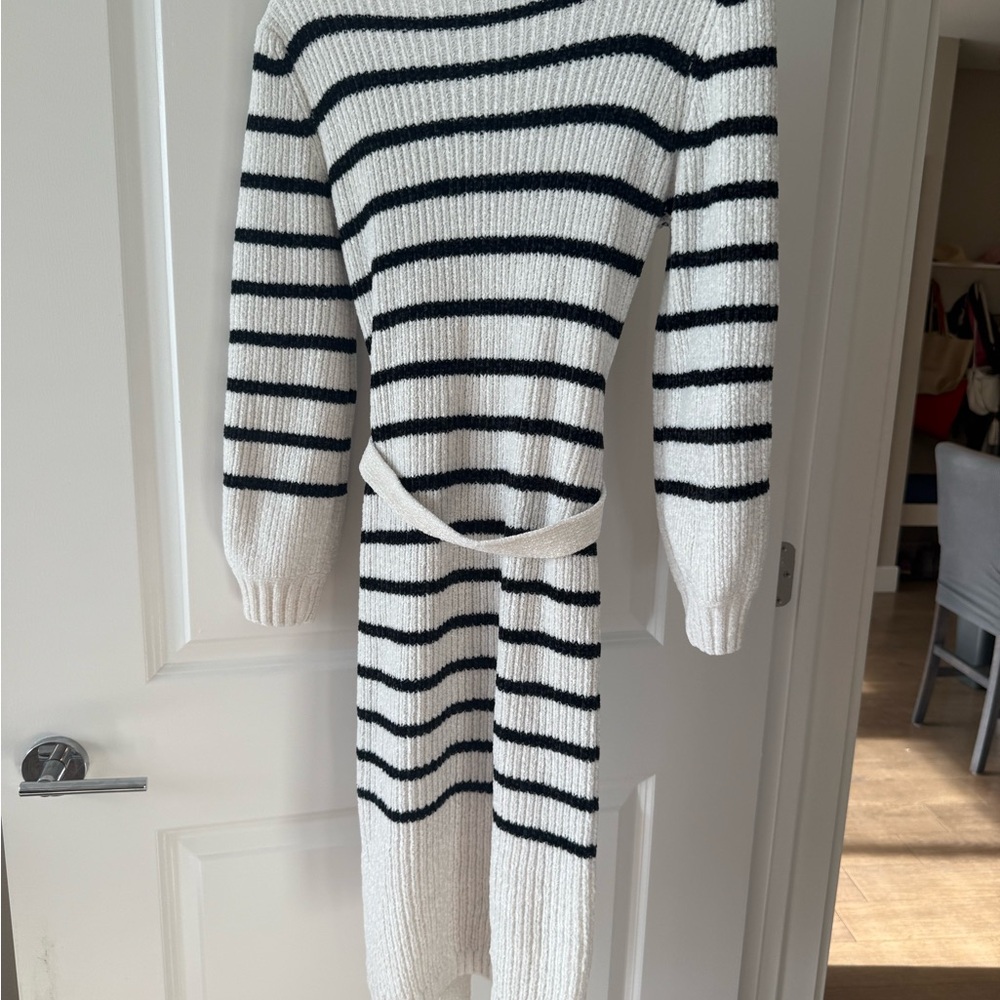 Allison Brittney Black and White Striped Dress